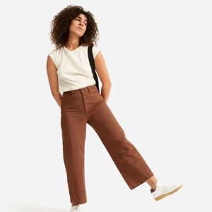 Everlane Lightweight Wide-Leg Crop Chino | 0 Chocolate Brown